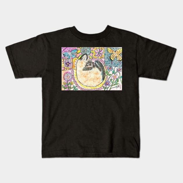 Siamese cat painting Kids T-Shirt by SamsArtworks